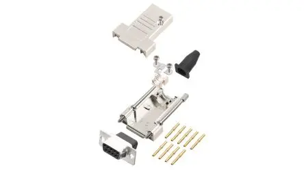 Produktfoto 1 von Encitech Connectors 6355 D-Sub-Gehäuse Eingang oben, 9-polig, Schwarz, Größe DE, aus Zink