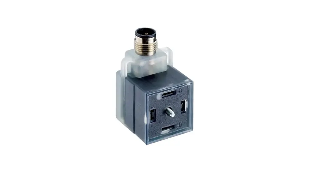 Produktfoto 1 von Lumberg Automation VAD  Ventilsteckverbinder LWL-Steckverbinder 2P + PE / 32 V mit Lampe