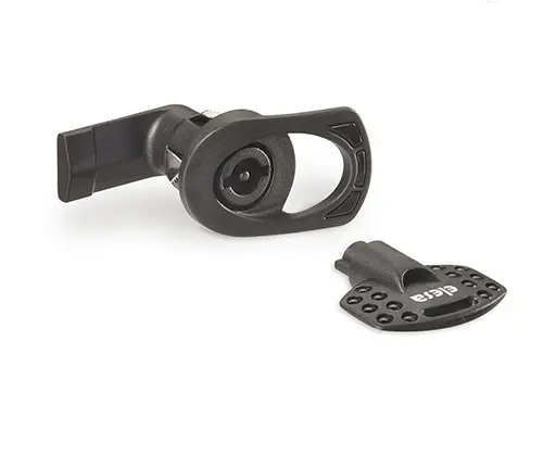 Produktfoto 1 von Elesa, Schwarz Verriegelung aus Polyamid, Lock-Register 103 mm, entsperrbar mit Schlüssel