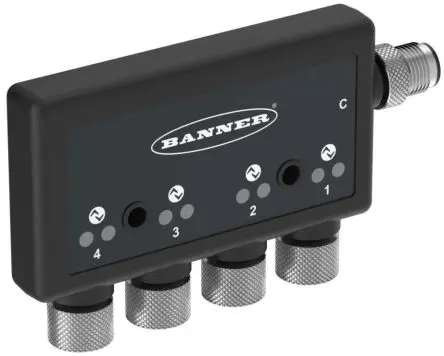 Produktfoto 1 von Banner R90C E/A-Modul 4 Anschlüsse, 4-poliger Steckverbinder