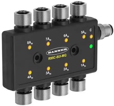 Produktfoto 1 von Banner R95C Sensorhub 8 Anschlüsse, 4-poliger Steckverbinder
