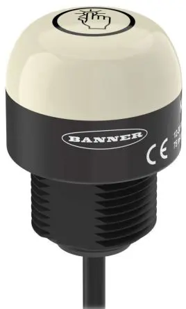 Produktfoto 1 von Banner K30 LED Filament/Warnsummer, Dauer Signalleuchte 30V dc Grün Panel, Ø 30 mm x 41 mm IP67, IP69K