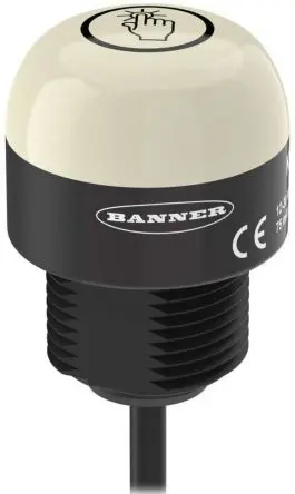 Produktfoto 1 von Banner K30 LED Dauer, Filament/Warnsummer Signalleuchte 30V dc Rot, Grün Basis, Ø 30 mm x 41 mm IP67, IP69K