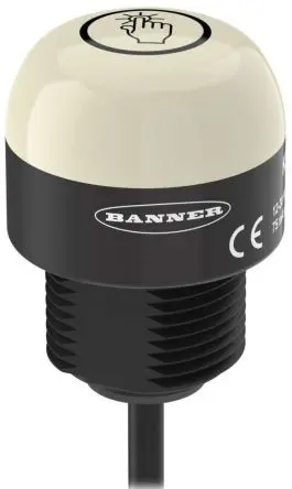 Produktfoto 1 von Banner K30 LED Filament/Warnsummer, Dauer Signalleuchte 30V dc Gelb, Grün, Rot Basis, Ø 30 mm x 41 mm IP67, IP69K