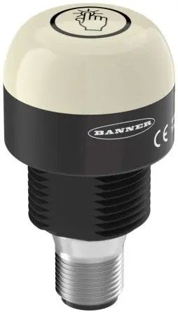 Produktfoto 1 von Banner K30 LED Dauer, Filament/Warnsummer Signalleuchte 30V dc Grün Basis, Ø 30 mm x 54.5 mm IP69K
