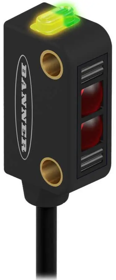 Produktfoto 1 von Banner Optischer Sensor, Bereich 2 m, NPN ODER PNP Ausgang, Anschlusskabel, Hellschaltend