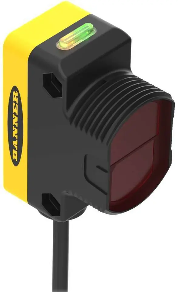 Produktfoto 1 von Banner Rechteckig Optischer Sensor, Retroreflektierend, Bereich 8 m, Bipolare NPN/PNP Ausgang, Anschlusskabel,