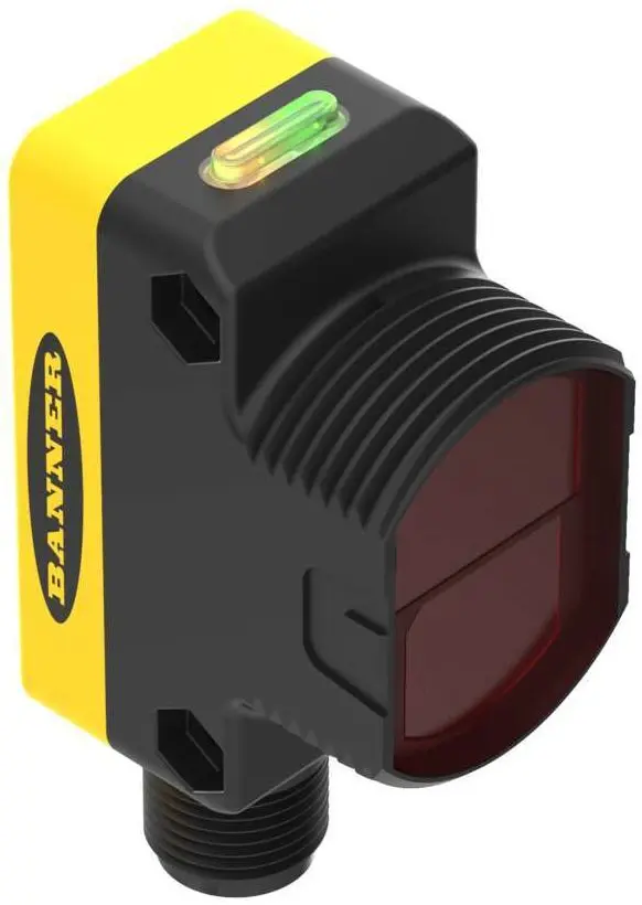 Produktfoto 1 von Banner Rechteckig Optischer Sensor, Retroreflektierend, Bereich 12 m, Bipolare NPN/PNP Ausgang, Integral QD,