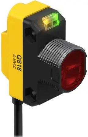 Produktfoto 1 von Banner QS18 Rechteckig Optischer Sensor, Festes Feld, PnP Ausgang