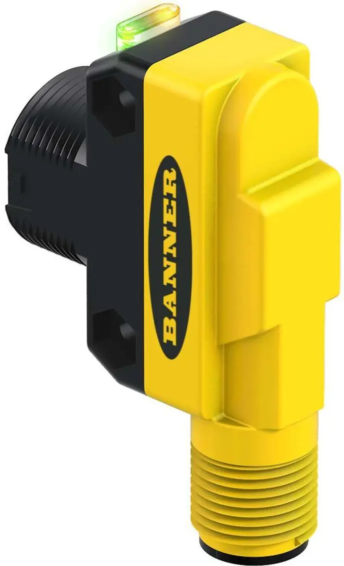Produktfoto 1 von Banner Rechteckig Optischer Sensor, Festes Feld, Bereich 100 mm, PNP Ausgang, Zopf QD, Hell-/dunkelschaltend