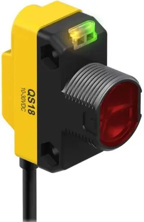 Produktfoto 1 von Banner QS18 Miniatur Optischer Sensor, Festes Feld, PnP Ausgang