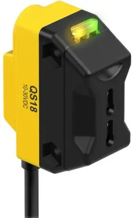 Produktfoto 1 von Banner QS18 Miniatur Optischer Sensor, Kunststoff-Lichtwellenleiter, PnP Ausgang