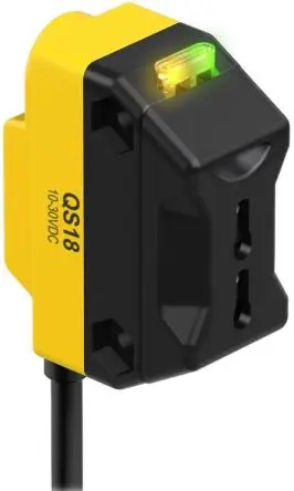 Produktfoto 1 von Banner QS18 Miniatur Optischer Sensor, Kunststoff-Lichtwellenleiter, PnP Ausgang