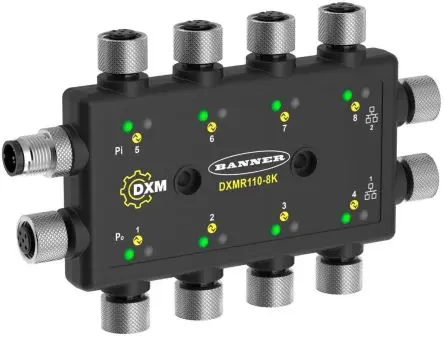 Produktfoto 1 von Banner DXMR E/A-Modul 8 Anschlüsse, Profinet, TCP, IO-Link, Ethernet