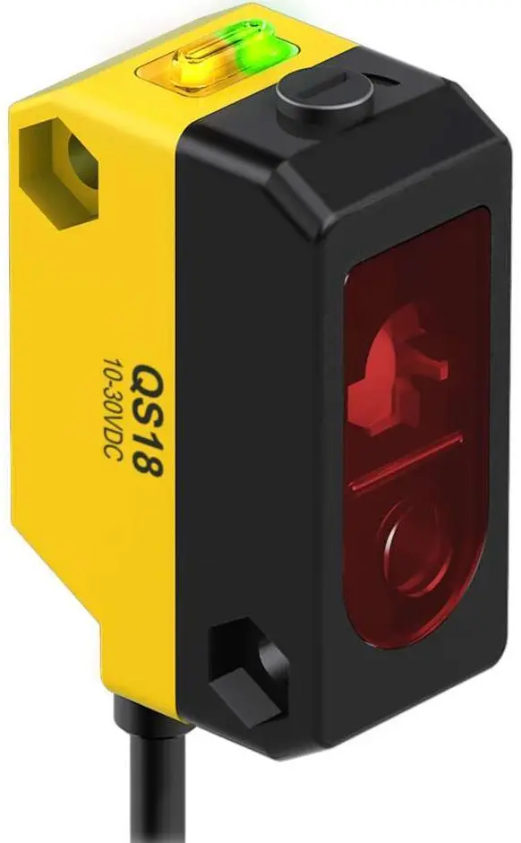 Produktfoto 1 von Banner Rechteckig Optischer Sensor, Hintergrundunterdrückung, Bereich 150 mm, NPN Ausgang, M8 Pigtail QD,