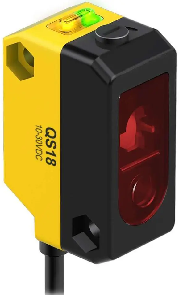 Produktfoto 1 von Banner Rechteckig Optischer Sensor, Hintergrundunterdrückung, Bereich 150 mm, NPN Ausgang, M12 Anschlusskabel QD,