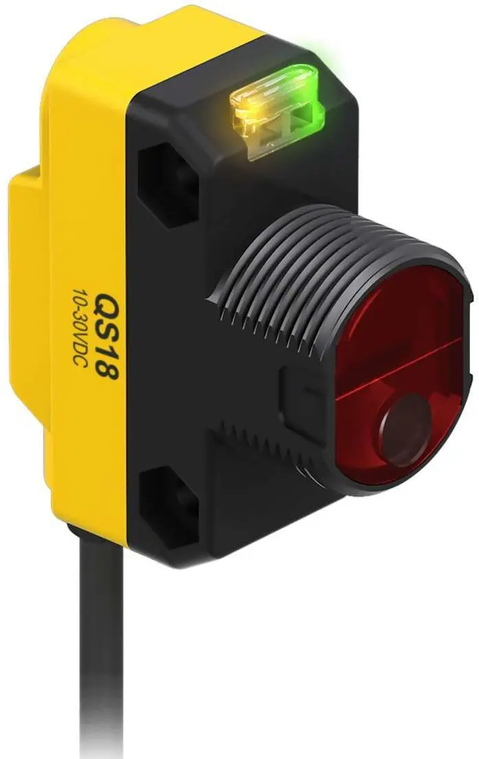 Produktfoto 1 von Banner Rechteckig Optischer Sensor, Diffus, Bereich 300 mm, NPN Ausgang, Anschlusskabel, Hell-/dunkelschaltend