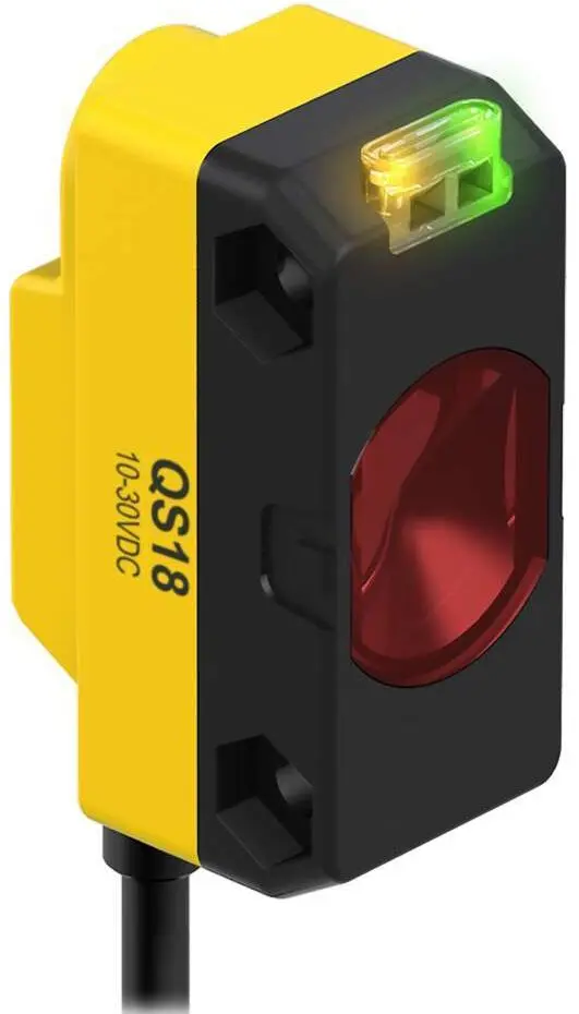 Produktfoto 1 von Banner Rechteckig Optischer Sensor, Dagegen, Bereich 3 m, NPN Ausgang, Anschlusskabel, Hell-/dunkelschaltend