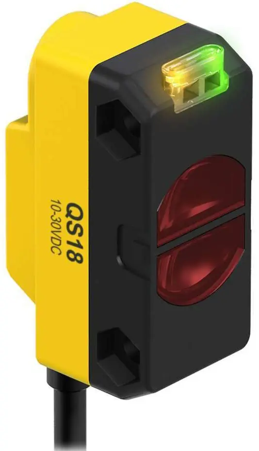 Produktfoto 1 von Banner Rechteckig Optischer Sensor, Annäherung, Bereich 100 mm, NPN Ausgang, Anschlusskabel, Hell-/dunkelschaltend