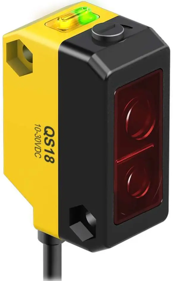 Produktfoto 1 von Banner Rechteckig Optischer Sensor, Annäherung, Bereich 350 mm, PNP Ausgang, Anschlusskabel, Hell-/dunkelschaltend