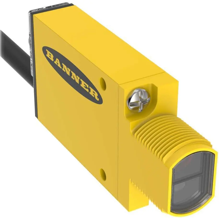 Produktfoto 1 von Banner Rechteckig Optischer Sensor, Retroreflektierend, Bereich 3 m, Solid State AC-Schalter Ausgang, Mikro Pigtail QD,