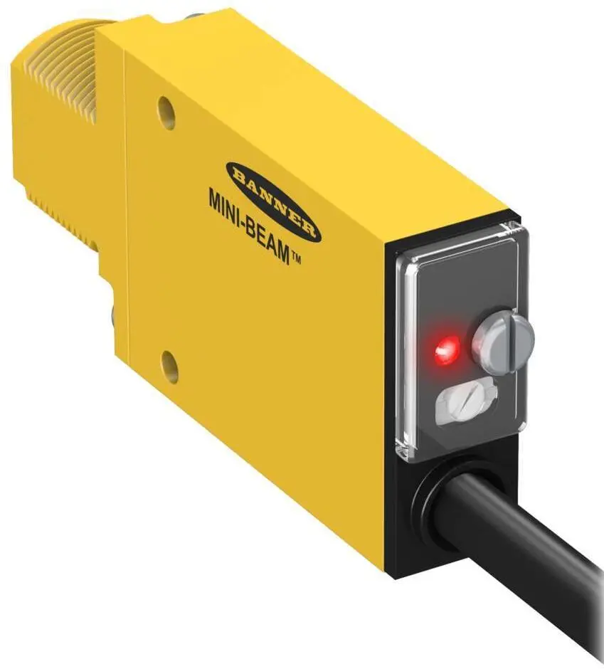 Produktfoto 1 von Banner Rechteckig Optischer Sensor, Retroreflektierend, Bereich 2 m, Solid State AC-Schalter Ausgang, Anschlusskabel,
