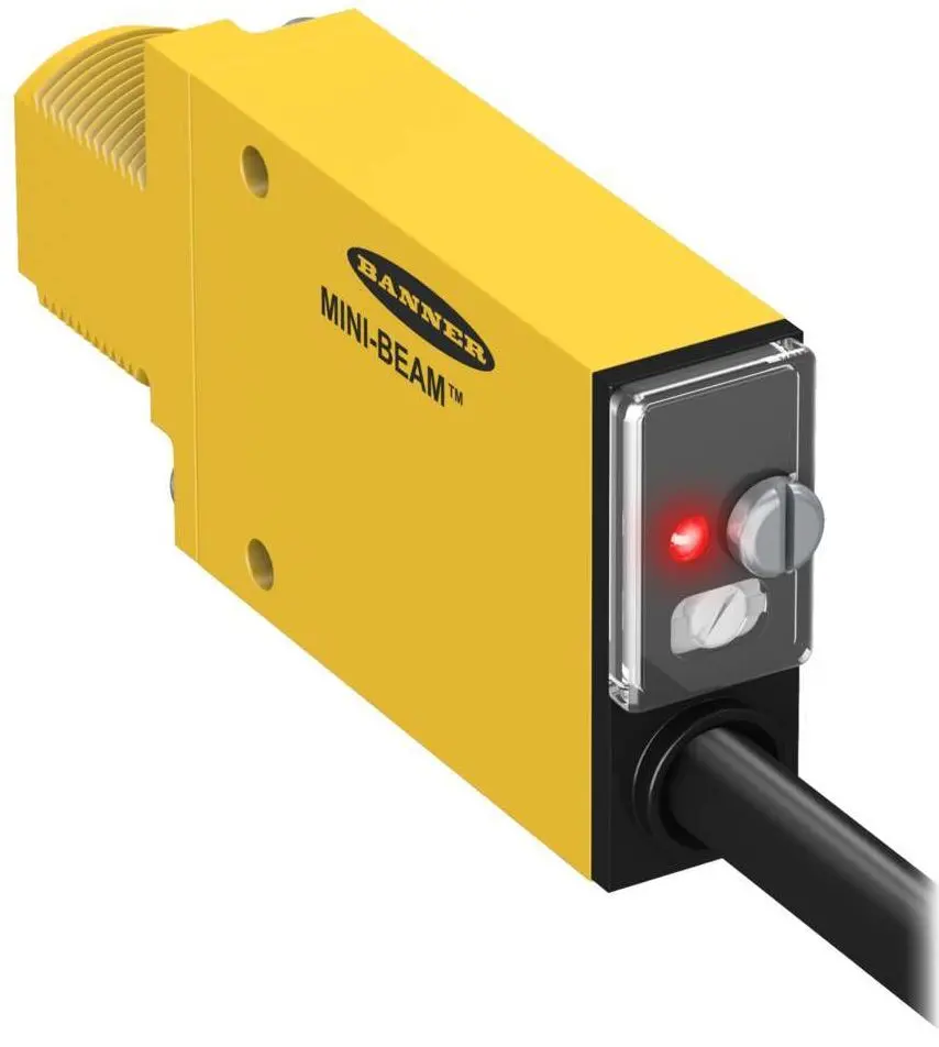 Produktfoto 1 von Banner Rechteckig Optischer Sensor, Retroreflektierend, Bereich 2 m, Solid State AC-Schalter Ausgang, Mikro Pigtail QD,