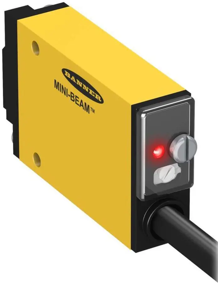 Produktfoto 1 von Banner Rechteckig Optischer Sensor, Annäherung, Bereich 130 mm, SPST Solid State 2 Draht Ausgang, Anschlusskabel,