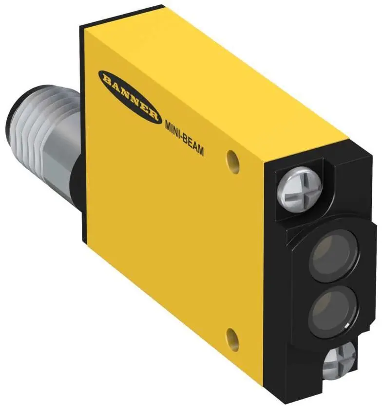 Produktfoto 1 von Banner Rechteckig Optischer Sensor, Annäherung, Bereich 130 mm, SPST Solid State 2 Draht Ausgang, Micro Integral QD,