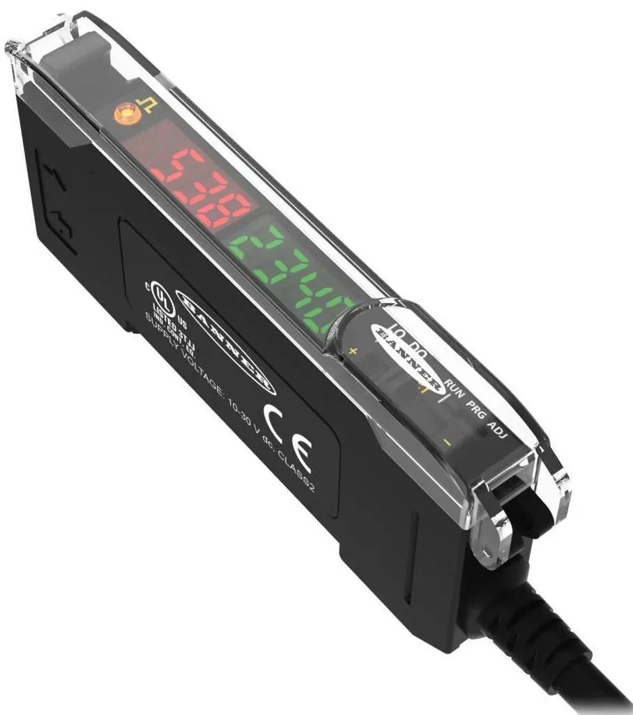 Produktfoto 1 von Banner Kunststoff, Glas NPN LWL-Sensor 36 mm Glasfasersensor IP50 1 ms / 960 mW
