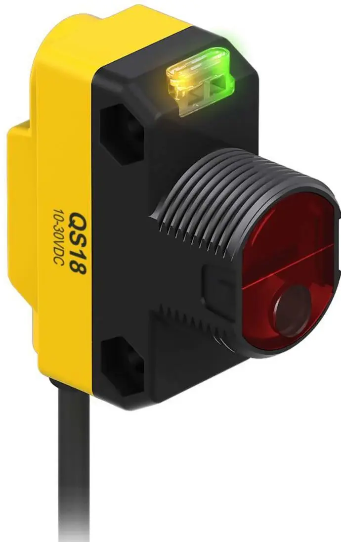 Produktfoto 1 von Banner Rechteckig Optischer Sensor, Annäherung, Bereich 300 mm, PNP Ausgang, Anschlusskabel, Hell-/dunkelschaltend