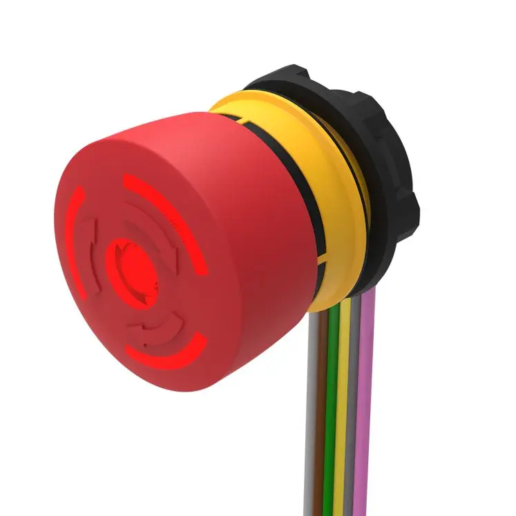 Produktfoto 1 von EAO Not-Aus-Drucktaster, Panel, Ø 22.3 mm, DPST, Rot Beleuchtet IP65, IP66, IP40, Drehfreigabe
