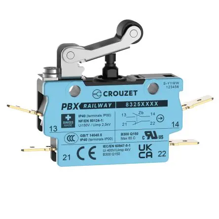Produktfoto 1 von Crouzet Mikroschalter Rollenhebel-Betätiger Schraube, SPST IP40