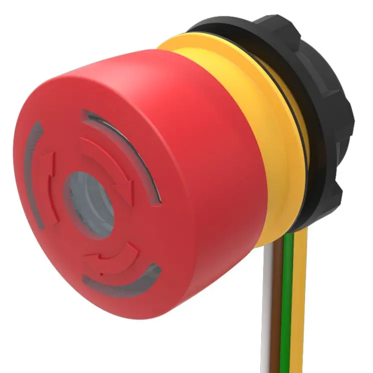 Produktfoto 1 von EAO Not-Aus-Drucktaster, Panel, Ø 22.3 mm, SPST, Rot Beleuchtet IP40, IP65, IP66, Drehfreigabe