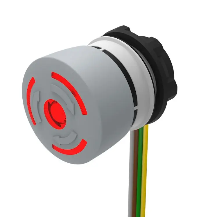 Produktfoto 1 von EAO Not-Aus-Drucktaster, Panel, Ø 22.3 mm, SPST, Grau, Schwarz, Rot Beleuchtet IP65, IP40, IP66, Drehfreigabe
