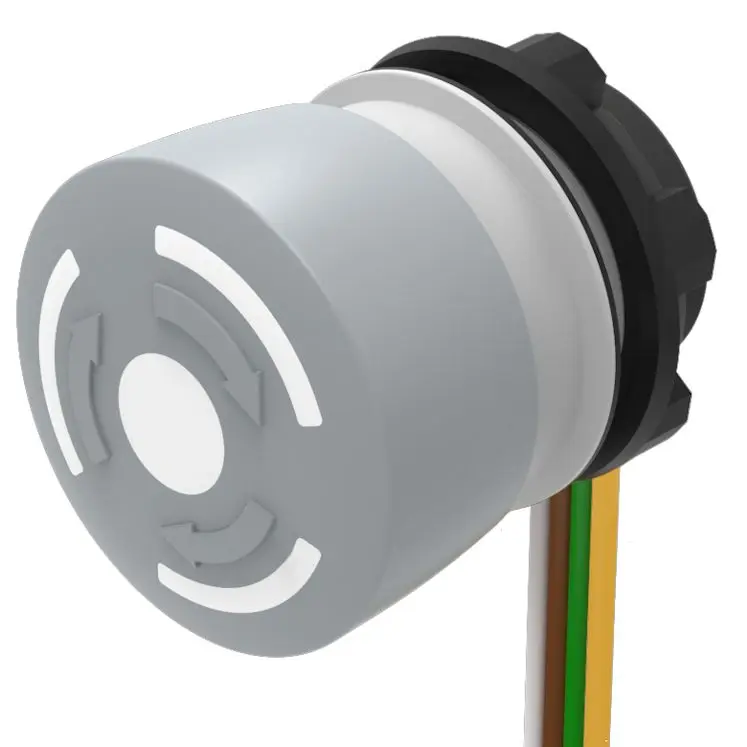 Produktfoto 1 von EAO Not-Aus-Drucktaster, Panel, Ø 22.3 mm, 1 Schließer/1 Öffner, Grau IP40, IP66, IP65, wartungsfrei