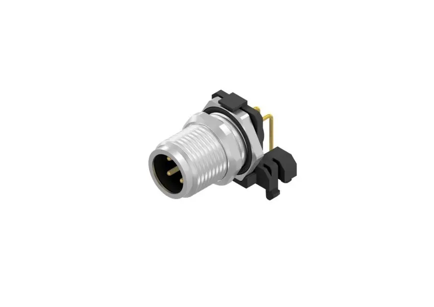 Produktfoto 1 von CONEC SAL M12 Rundsteckverbinder Buchse 4-polig Stecker 4A Schraubanschlussklemme IP40