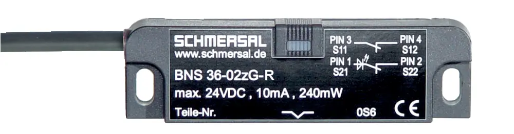 Produktfoto 1 von Schmersal BNS 36 1m Kabel Sicherheitsschalter aus Glasfaserverstärkter Thermoplast 75V dc, 3NC