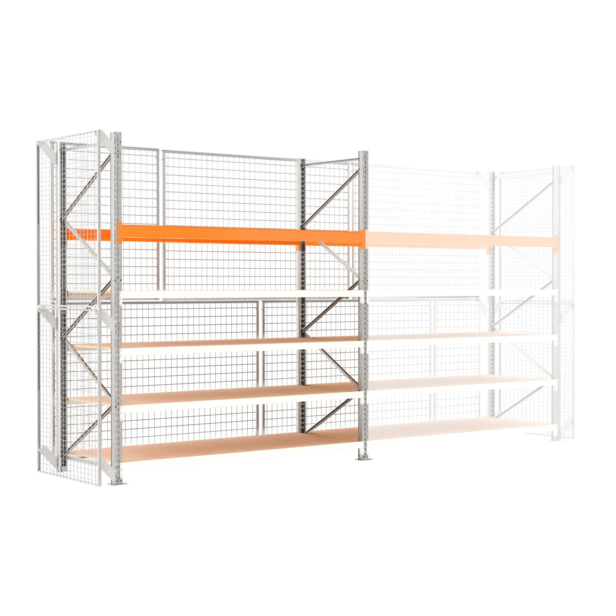 Produktfoto 1 von Manorga Regalsystem, Stahlblech, Galvanisiert, 3000 mm x 3000 mm, 1100 mm, 1000 kg Last