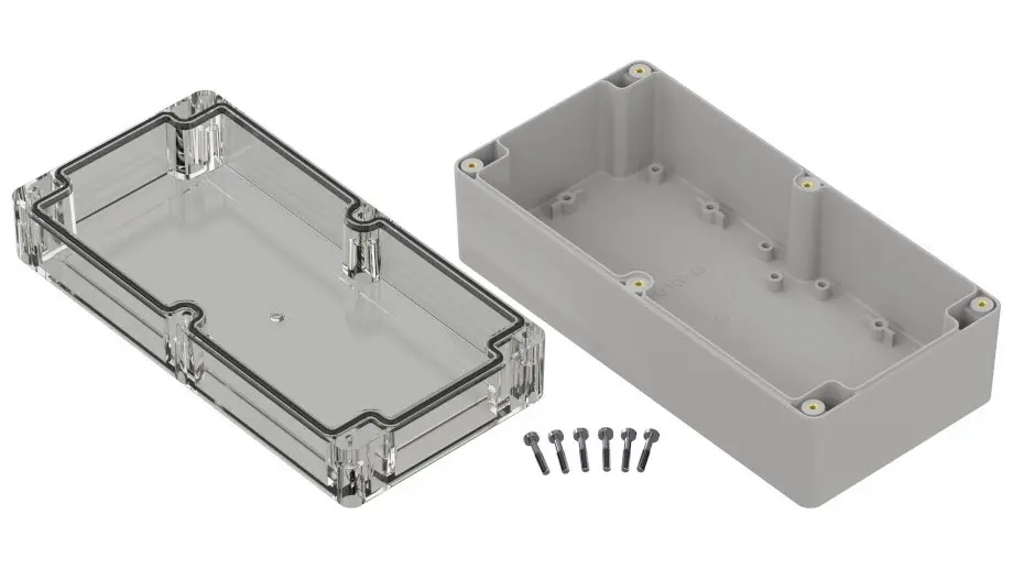 Produktfoto 1 von RS PRO ZP200; Universalgehäuse; Polycarbonat; Hellgrau IP40 Breite 100 mm Höhe 75 mm Länge 200 mm