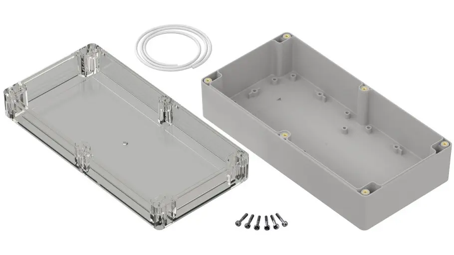 Produktfoto 1 von RS PRO; Universalgehäuse; ABS; Hellgrau IP65 Breite 120 mm Höhe 75 mm Länge 240 mm