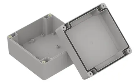 Produktfoto 1 von RS PRO; Universalgehäuse; Polycarbonat; Hellgrau IP67 Breite 120 mm Höhe 75 mm Länge 120 mm