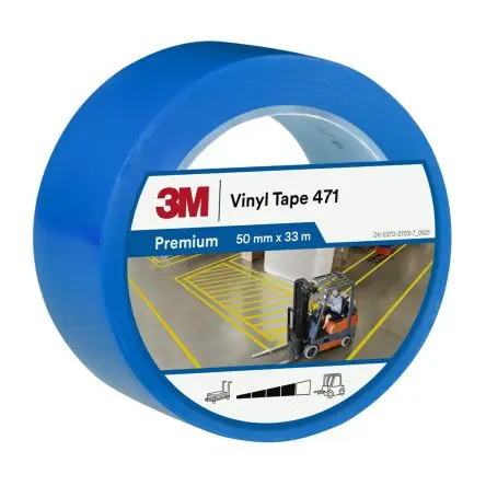 Produktfoto 1 von 3M 7100044330 Vinyl Trassierband Blau Typ Klebeband, Stärke 0.14 mm, 50mm x 33 m