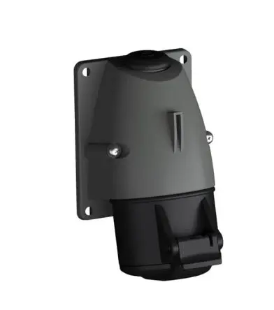 Produktfoto 1 von Amphenol Industrial 2CMA1 Leistungssteckverbinder Schwarz, 500V 3P+PE / 16A, Wand IP44