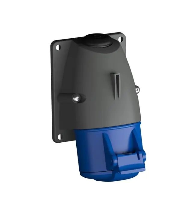 Produktfoto 1 von Amphenol Industrial 2CMA1 Leistungssteckverbinder Blau, 250V 3P+PE / 32A, Wand IP44