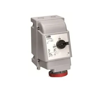 Produktfoto 1 von Amphenol Industrial CEE Steckvorrichtung Überspannungsschutz, Buchse Rot Vertikal 3+N+E 6 h 32A, 415V, IP69, IP67