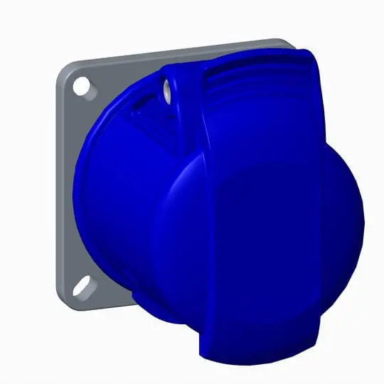 Produktfoto 1 von Amphenol Industrial 2CMA1 Leistungssteckverbinder Blau, 250V 3P+N+PE / 16A, Panel IP44