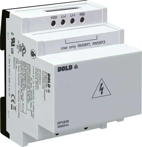 Produktfoto 1 von Dold VARIMETER IMD Vorschaltgerät, 2 Wechsler 2A - 5A, DIN-Hutschiene, 500 to 1500 V dc, 100V ac, 400 V ac