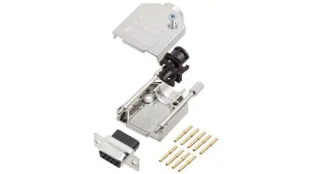 Produktfoto 1 von Encitech Connectors 6355 D-Sub-Gehäuse Eingang oben, 9-polig, Schwarz, Größe DE, aus Zink