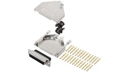 Produktfoto 1 von Encitech Connectors 6355 D-Sub-Gehäuse Eingang oben, 25-polig, Schwarz, Größe DB, aus Zink